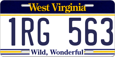 WV license plate 1RG563