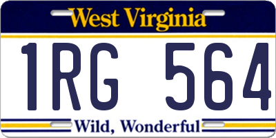 WV license plate 1RG564