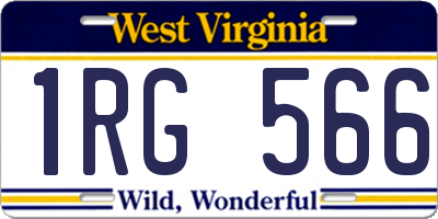 WV license plate 1RG566