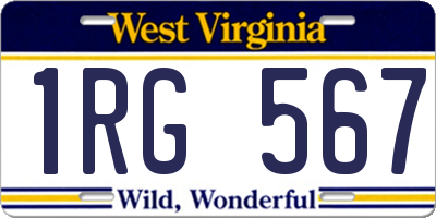 WV license plate 1RG567
