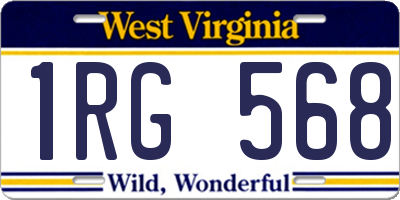 WV license plate 1RG568