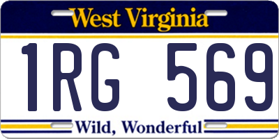 WV license plate 1RG569
