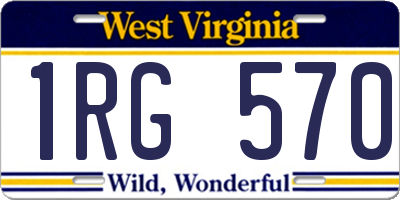 WV license plate 1RG570