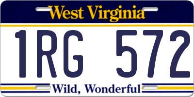 WV license plate 1RG572