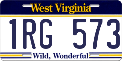 WV license plate 1RG573