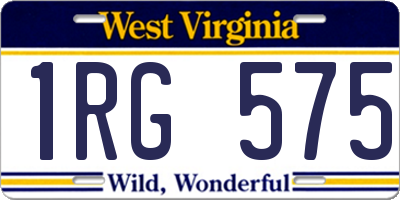 WV license plate 1RG575