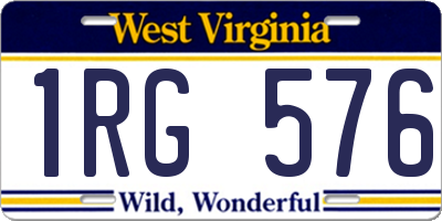 WV license plate 1RG576