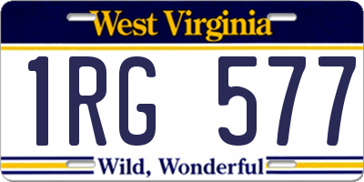 WV license plate 1RG577