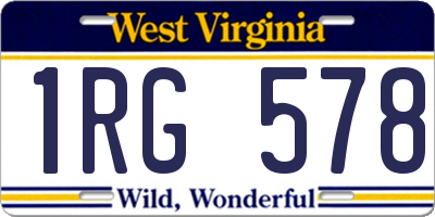 WV license plate 1RG578