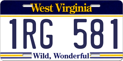 WV license plate 1RG581