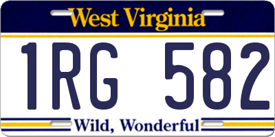 WV license plate 1RG582