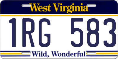 WV license plate 1RG583