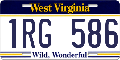 WV license plate 1RG586