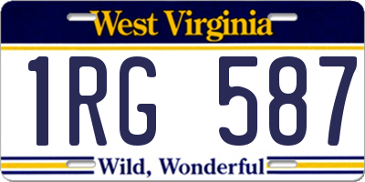 WV license plate 1RG587