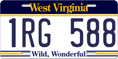 WV license plate 1RG588