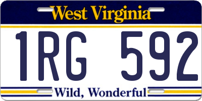 WV license plate 1RG592