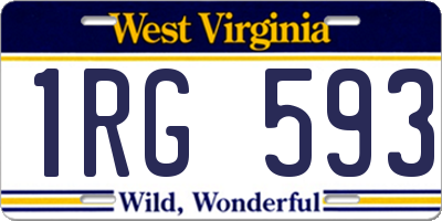WV license plate 1RG593