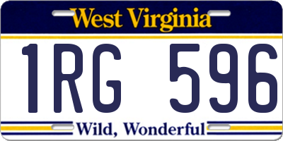 WV license plate 1RG596