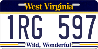 WV license plate 1RG597