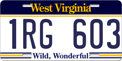 WV license plate 1RG603