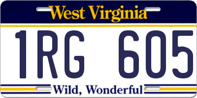 WV license plate 1RG605