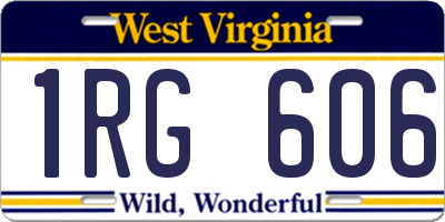 WV license plate 1RG606