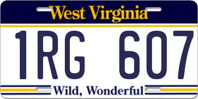 WV license plate 1RG607
