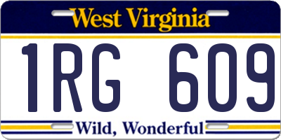 WV license plate 1RG609