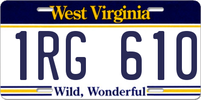 WV license plate 1RG610