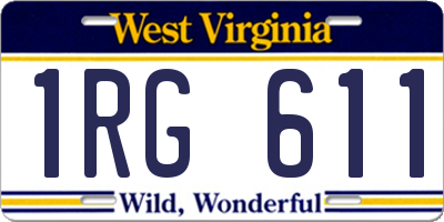WV license plate 1RG611