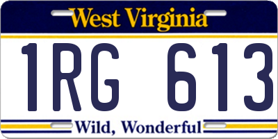 WV license plate 1RG613