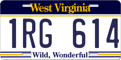 WV license plate 1RG614