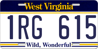 WV license plate 1RG615