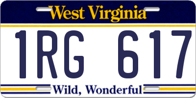 WV license plate 1RG617