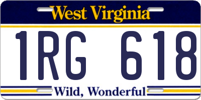 WV license plate 1RG618