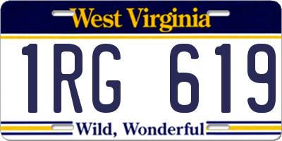 WV license plate 1RG619