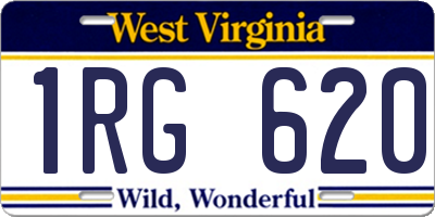 WV license plate 1RG620
