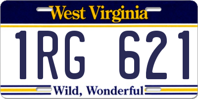 WV license plate 1RG621
