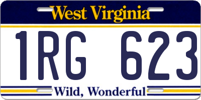 WV license plate 1RG623