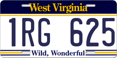 WV license plate 1RG625
