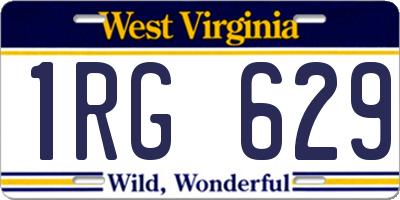 WV license plate 1RG629