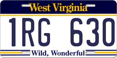 WV license plate 1RG630