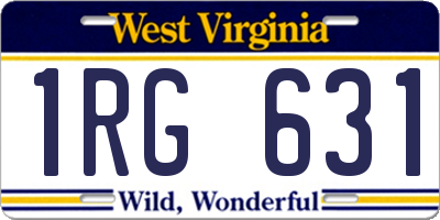 WV license plate 1RG631