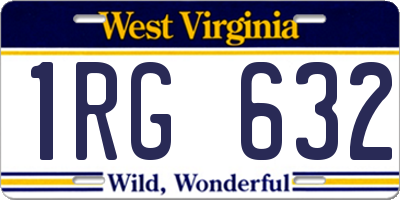 WV license plate 1RG632