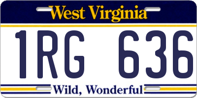 WV license plate 1RG636