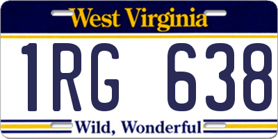 WV license plate 1RG638