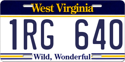 WV license plate 1RG640