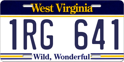 WV license plate 1RG641
