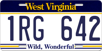 WV license plate 1RG642