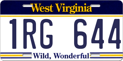 WV license plate 1RG644